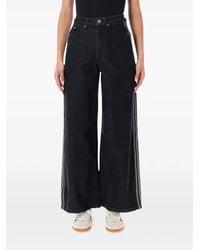 adidas - Side-Stripe Wide-Leg Jeans - Lyst