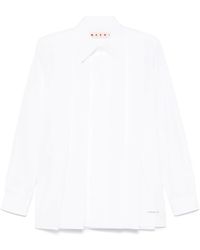 Marni - Blouse Van Biologisch Katoen Met Geborduurd Logo - Lyst