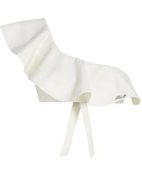 KARL LAGERFELD - Ruffled One-Shoulder Bikini Top - Lyst