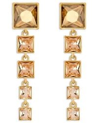 Oscar de la Renta - Square-Cut Rhinestone Drop Earrings - Lyst