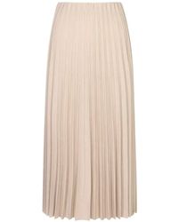 Agnona - Pleated Knitted Midi Skirt - Lyst