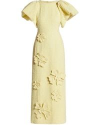 LEO LIN - Luconda Tweed Jurk Met Bloem-Applicatie - Lyst