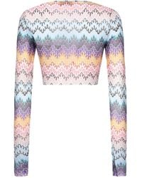 Missoni - Top Met Lange Mouwen En Golvend Patroon - Lyst