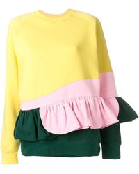 Ioana Ciolacu Frilled Colour Block Sweatshirt - Yellow