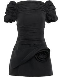KENZIE KLAMBIE - Ruched Floral-Appliqué Mini Dress - Lyst