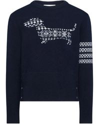 Thom Browne - Hector 4-Bar Stripe-Detail Sweater - Lyst