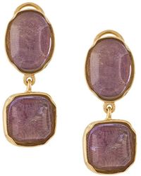 Goossens - Two Cabochons Clip Earrings - Lyst