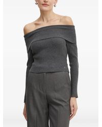 Guess - Off-Shoulder Ribbed Sweater - Lyst