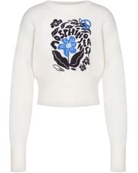 Moschino - Floral-Intarsia Wool Jumper - Lyst