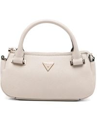 Guess - Evie Mini Metal Logo Leather Tote Bag - Lyst