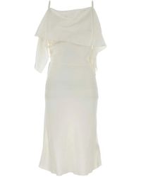 MM6 by Maison Margiela - Ruffled Midi Dress - Lyst