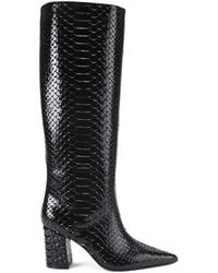 Kurt Geiger - Bottes À Talon Épais Effet Reptile - Lyst