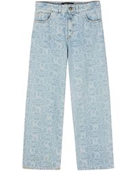 Just Cavalli - Jacquard-pattern Straight-leg Jeans - Lyst