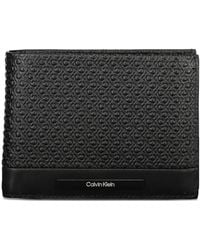 Calvin Klein - Portefeuille Pliant À Motif Monogrammé Embossé - Lyst