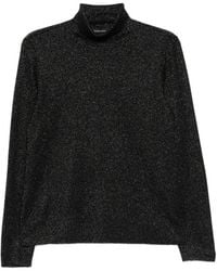 Eileen Fisher - Metallic-Weave Merino Wool Top - Lyst