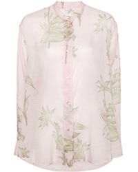 Forte Forte - Semi-transparente Bluse mit Blumen-Print - Lyst
