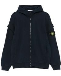 Stone Island - 6100021 Hooded Pocket Zip-Up Sweatshirt - Lyst