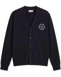 Calvin Klein - Logo-Patch V-Neck Cardigan - Lyst