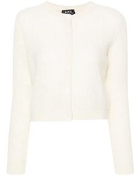 A.P.C. - Milo Cable-Knit Cardigan - Lyst