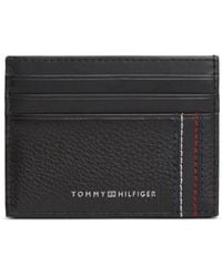 Tommy Hilfiger - Th Logo-Print Pebbled Card Holder - Lyst