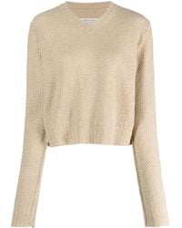 Maison Margiela - V-Neck Basket-Weave Jumper - Lyst