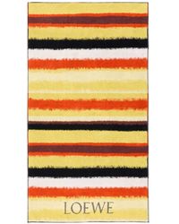 Loewe - Logo-Print Striped Beach Towel - Lyst