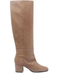 Via Roma 15 - 60Mm Suede Leather Block-Heel Boots - Lyst
