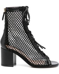 Gianvito Rossi - 70mm Mesh Open-toe Boots - Lyst