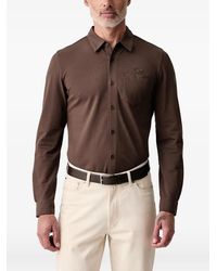 Aeronautica Militare - Logo-Embroidered Chest-Pocket Shirt - Lyst