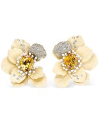 Anabela Chan - 18Kt Geelgouden Bloom Oorbellen Met Saffier En Diamant - Lyst