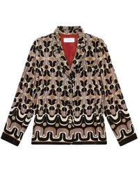 Maliparmi - Geometric-Print Velvet Jacket - Lyst