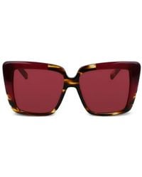 Ferragamo Eyewear - Lunettes De Soleil À Effet Écailles De Tortue - Lyst