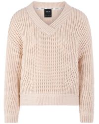Marc Cain - Tigermania V-neck knitted cotton jumper - Lyst
