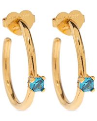 Kate Spade - Crystal-Embellished Hoop Earrings - Lyst