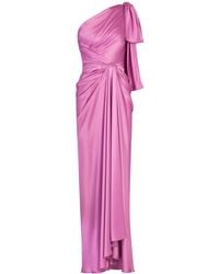 Dolce & Gabbana - Bow-detail One-shoulder Silk Dress - Lyst