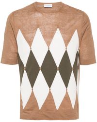 Ballantyne - Kurzärmeliger Pullover mit Argyle-Muster - Lyst