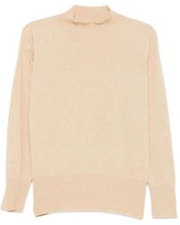 SERGIO MORETTI FIRENZE - Mock-Neck Ribbed-Trim Sweater - Lyst