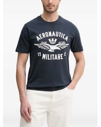 Aeronautica Militare - Logo-Print Crew-Neck T-Shirt - Lyst