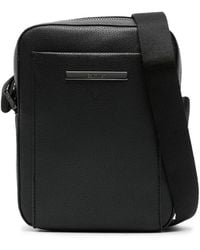 Calvin Klein - Logo-Plaque Faux-Leather Crossbody Bag - Lyst
