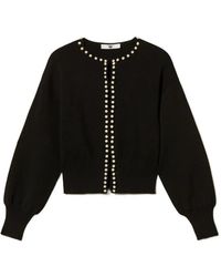 Twinset - Cardigan With Pearl Embroidery - Lyst