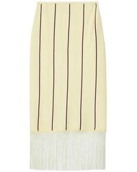 3.1 Phillip Lim - Striped Fringe Midi Skirt - Lyst