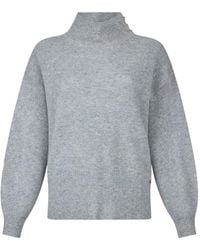 Liu Jo - Ribbed Sweater With Puff Sleeves - Lyst