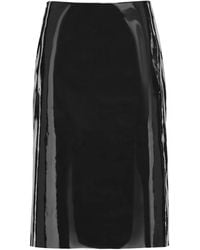 Ferragamo - Patent-Leather Pencil Skirt - Lyst