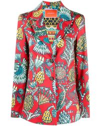 La DoubleJ - 24/7 Floral-Print Single-Breasted Blazer - Lyst