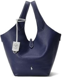 Polo Ralph Lauren - Polo Play Pebbled Leather Tote - Lyst
