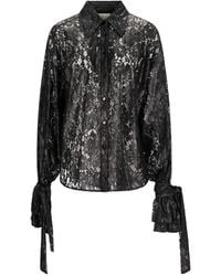 Blumarine - Lace Tie-Cuff Shirt - Lyst