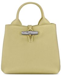 Longchamp - Le Roseau S Grained-Leather Tote Bag - Lyst