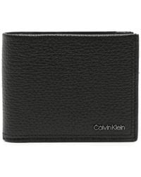 Calvin Klein - Logo-plaque Bi-fold Leather Wallet - Lyst