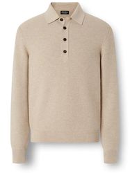 ZEGNA - Cream Mélange Oasi Cashmere Polo Shirt - Lyst