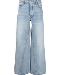 Ganni - Seam-detail Wide-leg Jeans - Lyst